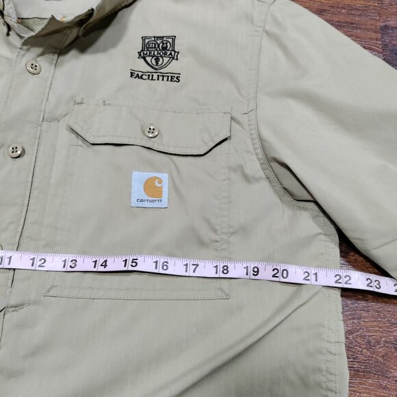 Carharrt FORCE Relaxed Fit Short Sleeve Button Front Collared Shirt Men's Medium - Picture 11 of 14